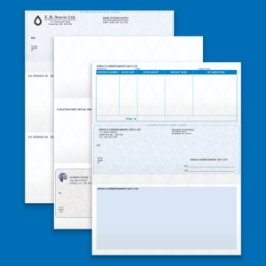 Three Laser Cheques on a blue background.