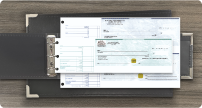 Binders for 1 UP and 2 UP manual cheques.